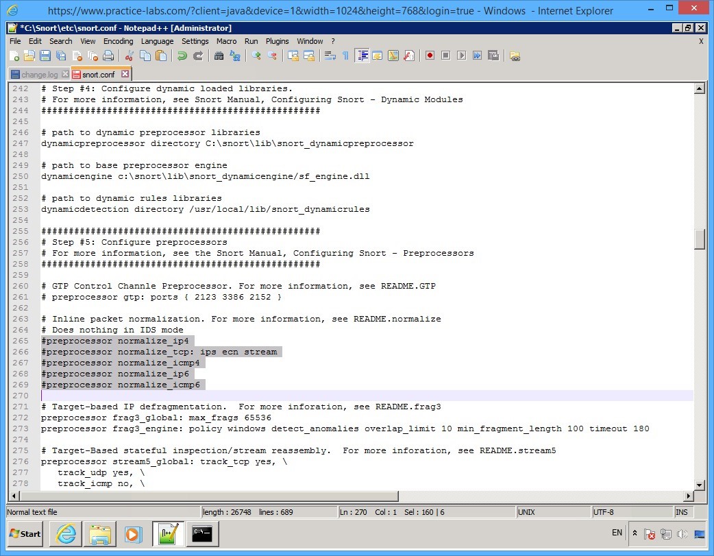 Practice Labs screenshot.